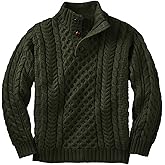 Makkrom Kids and Boys Mock Neck Pullover Sweater Long Sleeve Button Cable Knitted Jumper