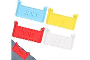 4Pcs Edge Stitch Lock & Sewing Gauge, 2mm/3mm/4mm/5mm Stitch Needle Guide for Hand Sewing, Clip-On Quilting Ruler Straight Ev