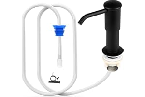 YOFOCOO Kitchen Sink Soap Dispenser, ABS Plastic Pump Head for Soap or Lotion,Built in Sink Soap Dispenser Pump, Counter soap Dispenser with 40" Silicone Extension Tube Kit (Matte Black)