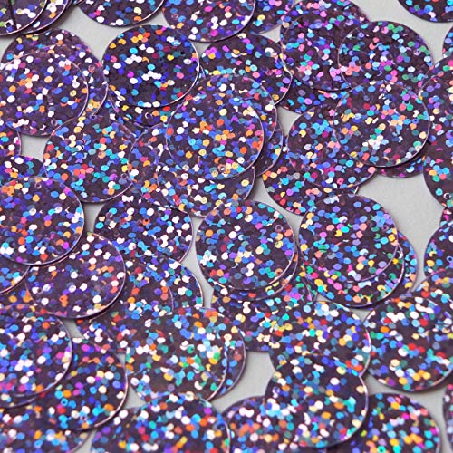 Round Flat Sequin 18mm Top Hole Light Lavender Hologram Glitter Sparkle. Couture Paillettes. Made in USA