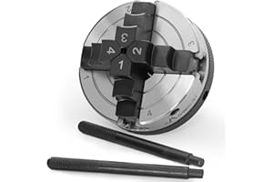 HAOWOSI 3 inch Mini Wood Lathe Chuck,4-jaw Self-Centering Lathe Chucks for Woodturning with 1 x 8TPI Thread,for Woodworking Lathe Tools