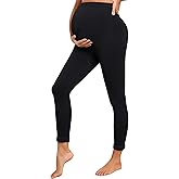 Y25D Maternity Leggings Over The Belly Maternity Pants for Women Fall Maternity Clothes Black Pregnancy Yoga Leggings