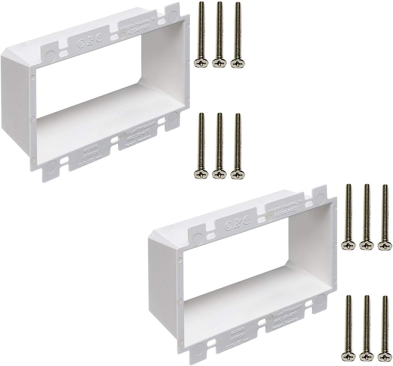 YQQYG 3-Pack Outlet Box Extenders - 1/2 Inch Single Gang Spacers With Screws For Electrical Switches & Outlets (Black)