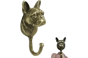 French Bulldog Wall Hook, Vintage Dog Head Wall Hook, 3D Bulldog Shape Walls Mounted Coat Hooks, Walls Mounted Leash Hanger, 