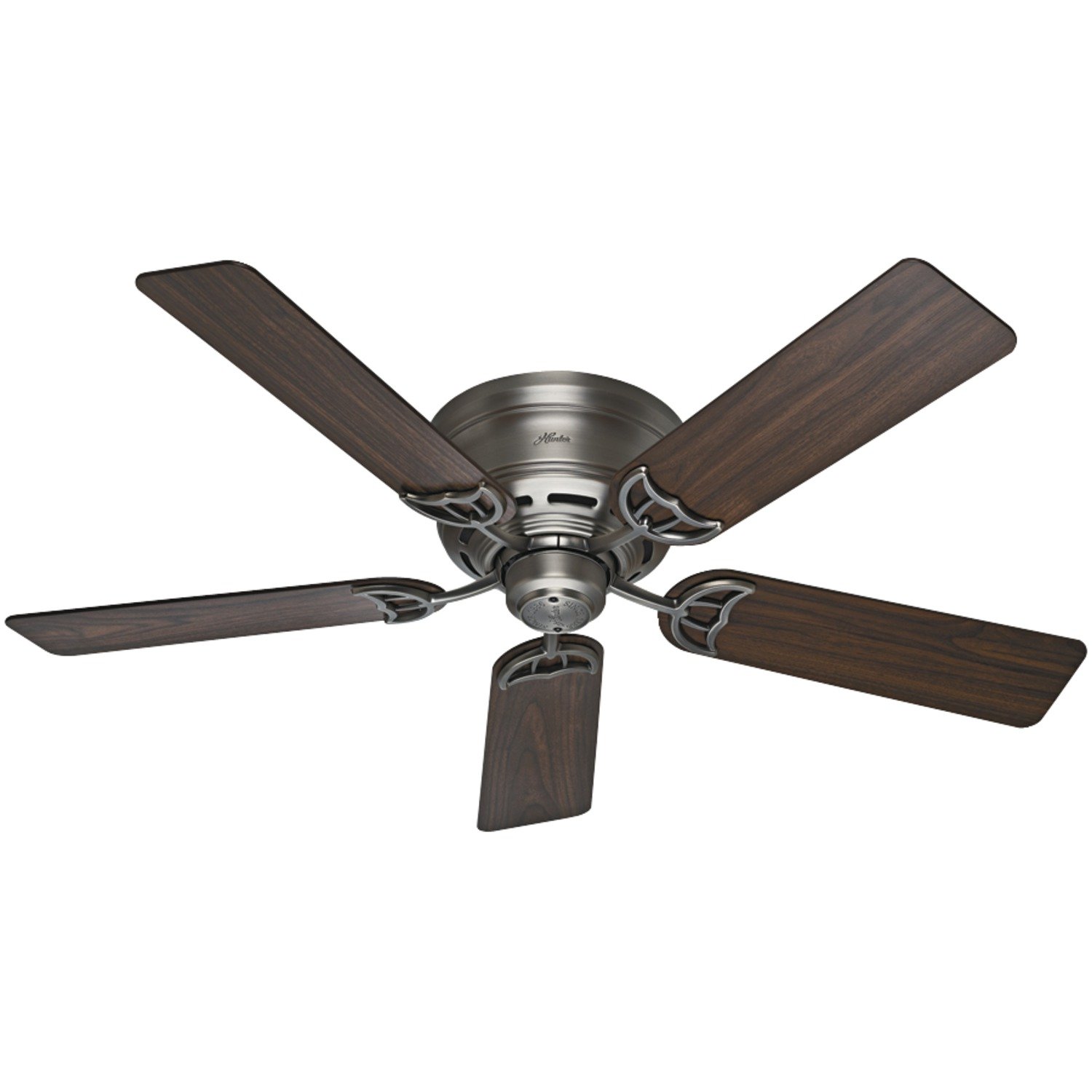 Hunter Indoor Low Profile III Ceiling Fan, with pull chain control -  52 inch, Antique Pewter, 53071