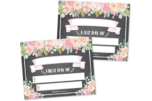 HADLEY DESIGNS First Day of School Board – 10 Double-Sided First and Last Day Boards, 8x10 Back to School Photo Prop for Kids, Preschool, Kindergarten and Elementary, Floral Theme