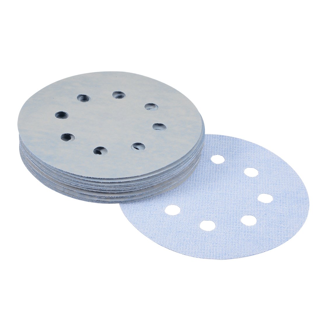 Sourcingmap 20Pcs 5 Inch 8 Hole Hook and Loop Sanding Disc 5000 Grit Flocking Sandpaper Random Orbital Sander Paper