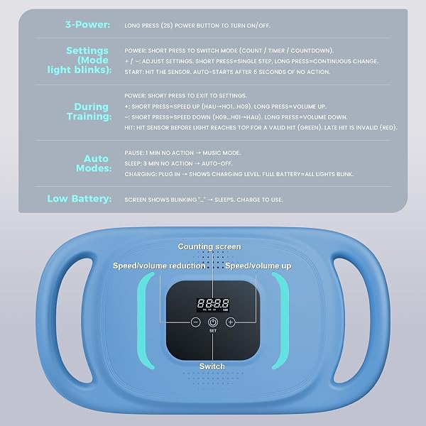 MUSIC BOXING PUNCHING MACHINE FOR ADULTS, TAEKWONDO KICK PAD TRAINING MACHINE WITH LED ELECTRONIC BLUETOOTH MUSIC &COUNTER，9 MODES & 9 SPEEDS MARTIAL ARTS TRAINING EQUIPMENT & TAEKWONDO SPARRING GEAR
