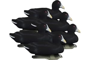 Higdon Outdoors Standard Coot Duck Decoys | Lightweight & Realistic UV Painted Floating Decoy for Waterfowl Hunting| Short-String Design for Easy Setup | Foam Filled | 6pk
