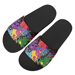 Howilath Colourful Graffiti Notes Womens Slide