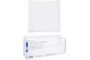 Henry Schein 200/Pack Non-Sterile Gauze Pads 4’’ x 4’’ for Wound Dressing Gauze Sponge-Pads for Wound Care & Home First Aid Kits -12-Ply - 100% Cotton & Highly Absorbent