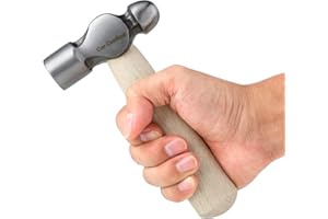 COR CORDIUM Ball Peen Hammer with Steel Hammer Head and Wood Short Handle, 12 OZ Small Hammer for Metalworking & Home