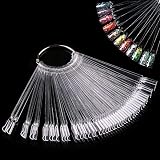 Shakeel Clear Nail Swatch Sticks Fan Shape 50pk Practice Display Tips Metal Ring view 1
