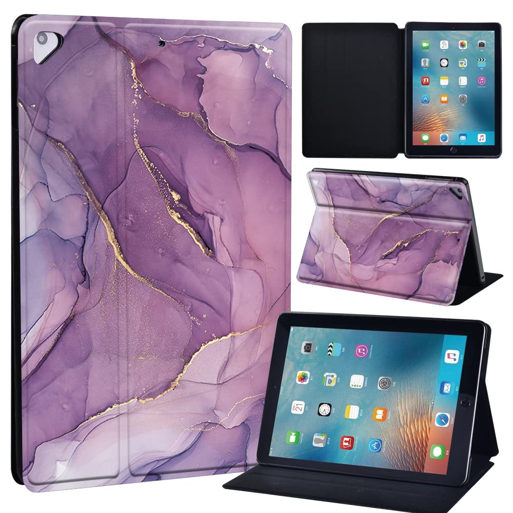 Leather slim lightweight Stand Cover Case for Apple New iPad 9.7 2018 2017(6th Gen, 5th Gen)/iPad Air 2/iPad Air/iPad Pro 9.7 Tablet with Auto Wake/Sleep (lavender color)