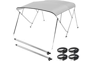 Seamander Bimini Top for Boats,3-4 Bow 14 Different Size Boat Canopy,Includes Bimini Top Hardwares and Boot Cover,4 Bow 8ft Length 73in - 78in Width 54in Height