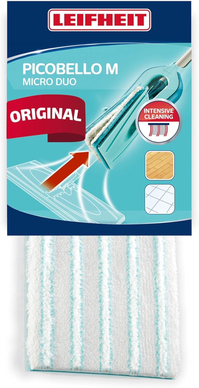 Leifheit Picobello M Mop Replacement Pad - Micro Duo micro fibre, 33 cm wide, for Picobello Mop, Picobello Replacement Head