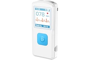 JULYSHORE Portable ECG Monitor EKG Monitor Equipped with LCD Screen and Storage Record ECG and Heart Rate Anytime and Anywhere Instant Result in 10 Seconds Compatible with Smartphone and PC