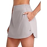 G4Free A Line Golf Skirts for Women 15'' Elastic High Waisted Tennis Skorts Soft Casual Athletic Inner Shorts 4 Pockets
