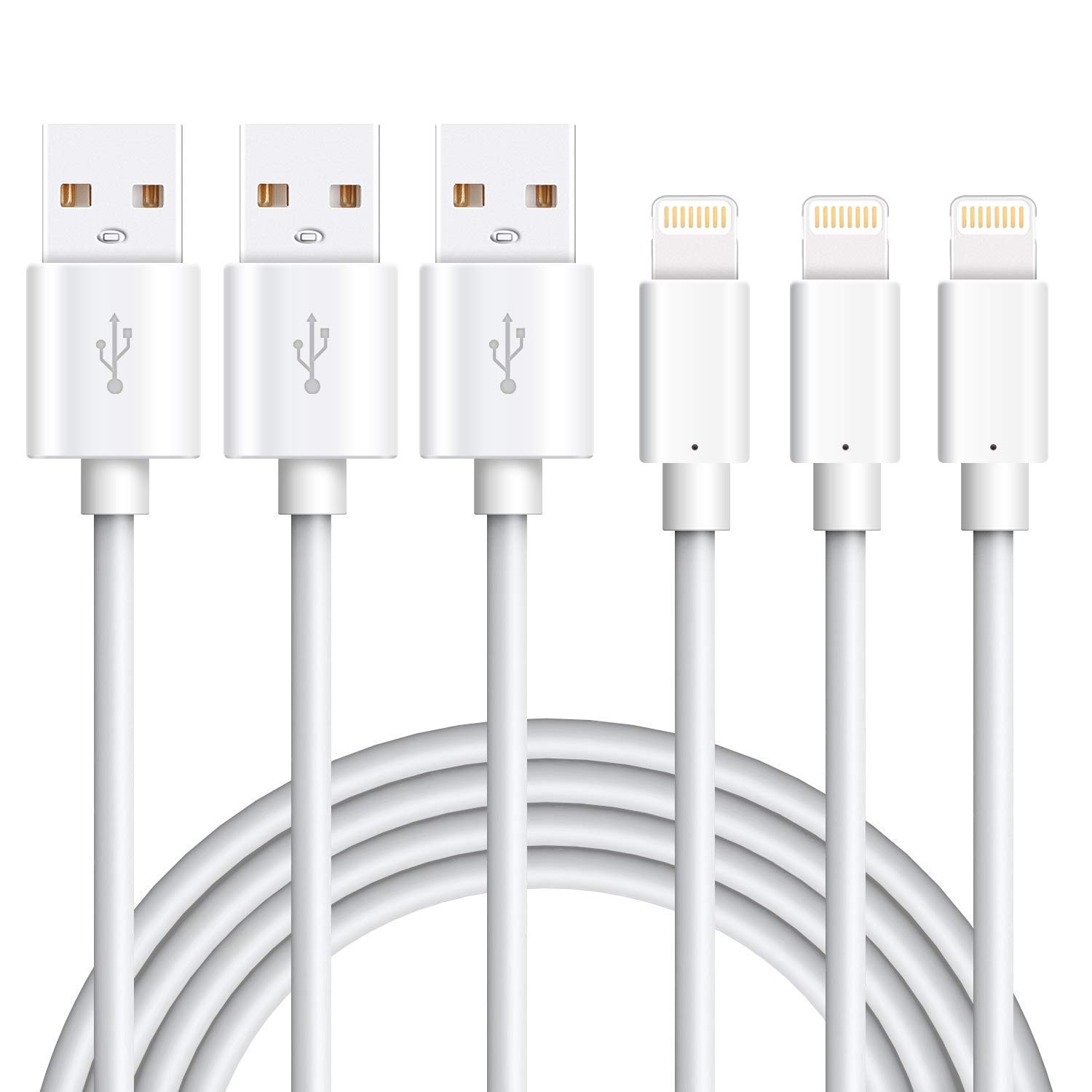 Marchpower iPhone Charger Cable -【MFi Certified】 3Pack 1m Lightning Cable - Fast Charging USB Cable Compatible iPhone13 Max Pro/12 Mini/11 Xr Max X 8 Plus 7 Plus 6S iPad Air iPod and More