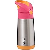b.box 12 oz Insulated Water Bottle: Keeps Drinks Cold up to 8 Hours, Warm up to 6 Hours. Double Wall Stainless Steel Bottle. (Strawberry Shake, 12 oz)