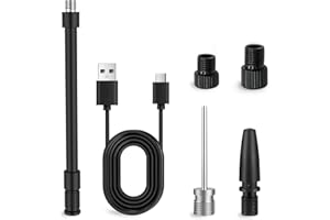 Woowind Presta and Schrader Valve Adapter Ball Needle with USB Cable, Application for Car,Bike,Ball