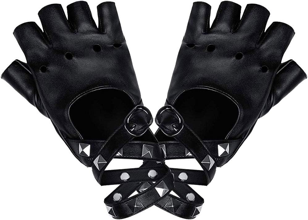 Gants Steampunk Sans Doigts Femme - Noir Taille Unique - Costume Accessoire