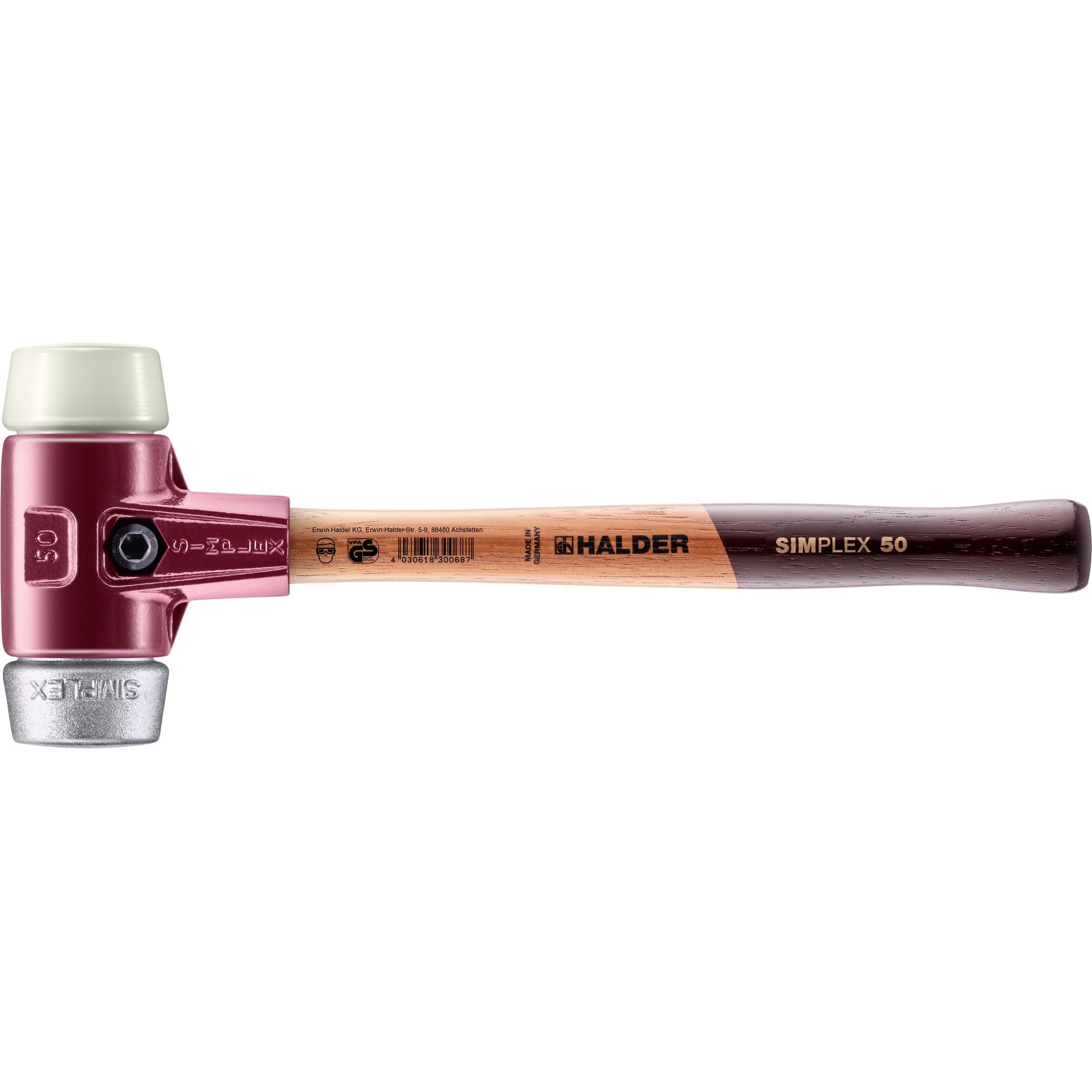 Halder 3089050"Simplex Soft-Face Nylon/Soft" Metal Mallet, Multi-Colour, 50 mm