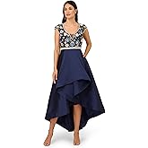 Adrianna Papell Womens Beaded Taffeta Long Dress