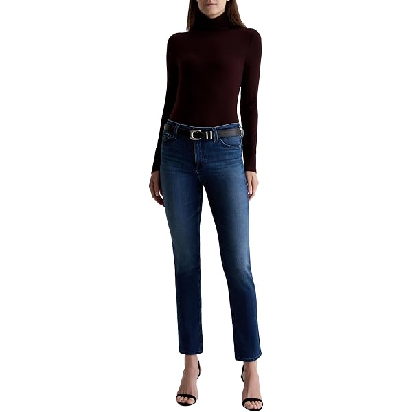 AG Adriano Goldschmied Women's Mari High Rise Jeans - Slim Straight Leg 5 Years Blue Essence - View #7