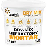GIRtech Refractory Cement Dry Mix Mortar 5 LB 3110 Degree &deg;F High Temp Heat Resistant Mortar for Repairing &amp; Masonry, Fire Brick Lining Fire Pit, Fireplace, Kiln, Furnace, Forge