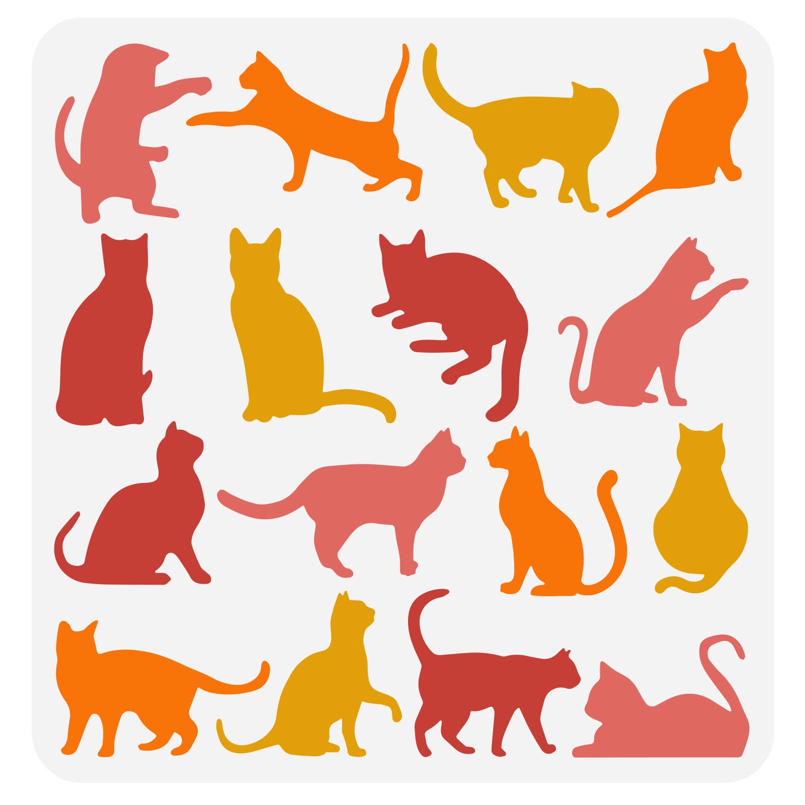 FINGERINSPIRE Cat Drawing Stencil 30x30cm Reusable Cat Painting Template DIY Craft Cute Cats Pattern Stencil Animal Cats Stencils for Painting on Wall, Furniture, Wood and Paper