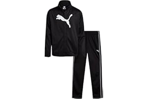PUMA Boys Pants Set - 2 Piece Tricot Athletic Zip Up Jacket Sweatshirt and Active Jogger Pants - Boys Activewear Set (8-16)