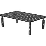 PUTORSEN Monitor Stand Riser with Vented Metal 3 Height Adjustable Monitor Stand for Computer, Laptop, iMac, PC, Printer, Des
