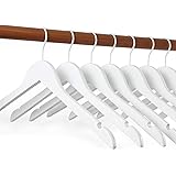 TOPIA HANGER White Wood Bridal Dress Hangers, Premium Wooden Shirt Hangers 10 Pack, 360° White Hook- Smooth Finish- Extra Smo