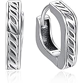 Small Silver Black Hoop Earrings for Women Men Punk Gothic Jewelry for men women
