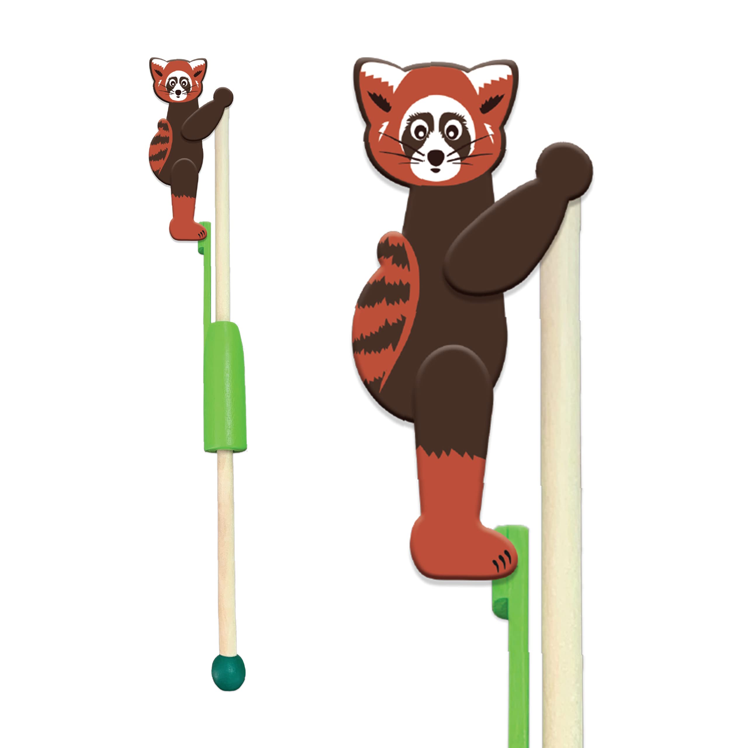 Animal Acrobats - Red Panda from Deluxebase. A Wooden Jungle Animal Toy for Toddlers and Kids