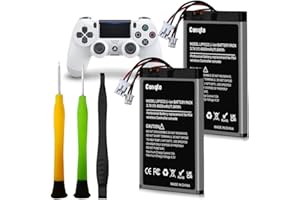 Conqto (2 Pack) Battery for PlayStation 4 Controller, [4000mAh] High Capacity Battery Replacement for PS4 Pro/Slim, Dualshock 4 Controller CUH-ZCT2U CUH-ZCT1E CUH-ZCT1U CUH-ZCT1H with Repair Tool Kit