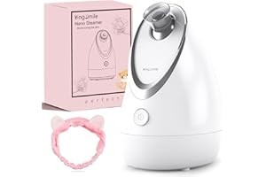Kingsmile Facial Steamer for Face, 3 in 1 Face Steamer for Facial Deep Cleaning, Compact Nano Steamer - Aromatherapy, Adjustable Nozzle Warm Steam for Home SPA, Face Steamer for Sinuses with Hairband