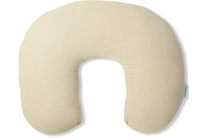 Dormlony Ultra Soft Muslin Nursing Pillow Cover,Organic Cotton Nursing Cover for Breastfeeding, Fits Original Nursing Supports (Beige)