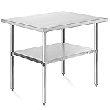 KUTLER Stainless Steel Table 24 x 36 Inches, NSF