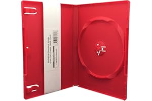 (6) CheckOutStore Premium Standard Single 1-Disc DVD Cases 14mm (Red)