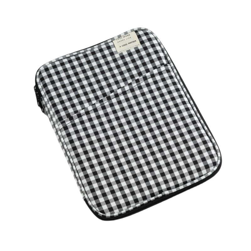 Photo 1 of Tooe Gingham Puffy Laptop Sleeve 11-13 Inch Y2K Coquette Carrying Laptop Bag Fairycore Cover Pouch Sleeve Computer Liner Bag (13-14 inch,Black)