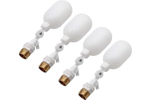 MUDUOBAN 4 Pack Float Valve 1/2 Inch Mini Float Ball Valve with Adjustable Arm Filter Float Valve Kit for Water Tank Pump Trough Aquariums, Aquaculture, Water Tank, Reservoir