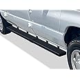 APS Running Boards (Nerf Bars Side Steps Step Bars) Compatible with Ford Econoline 1999-2014 Full Size Van 3-Door (Stainless Steel Black Powder Coated 6 inches)
