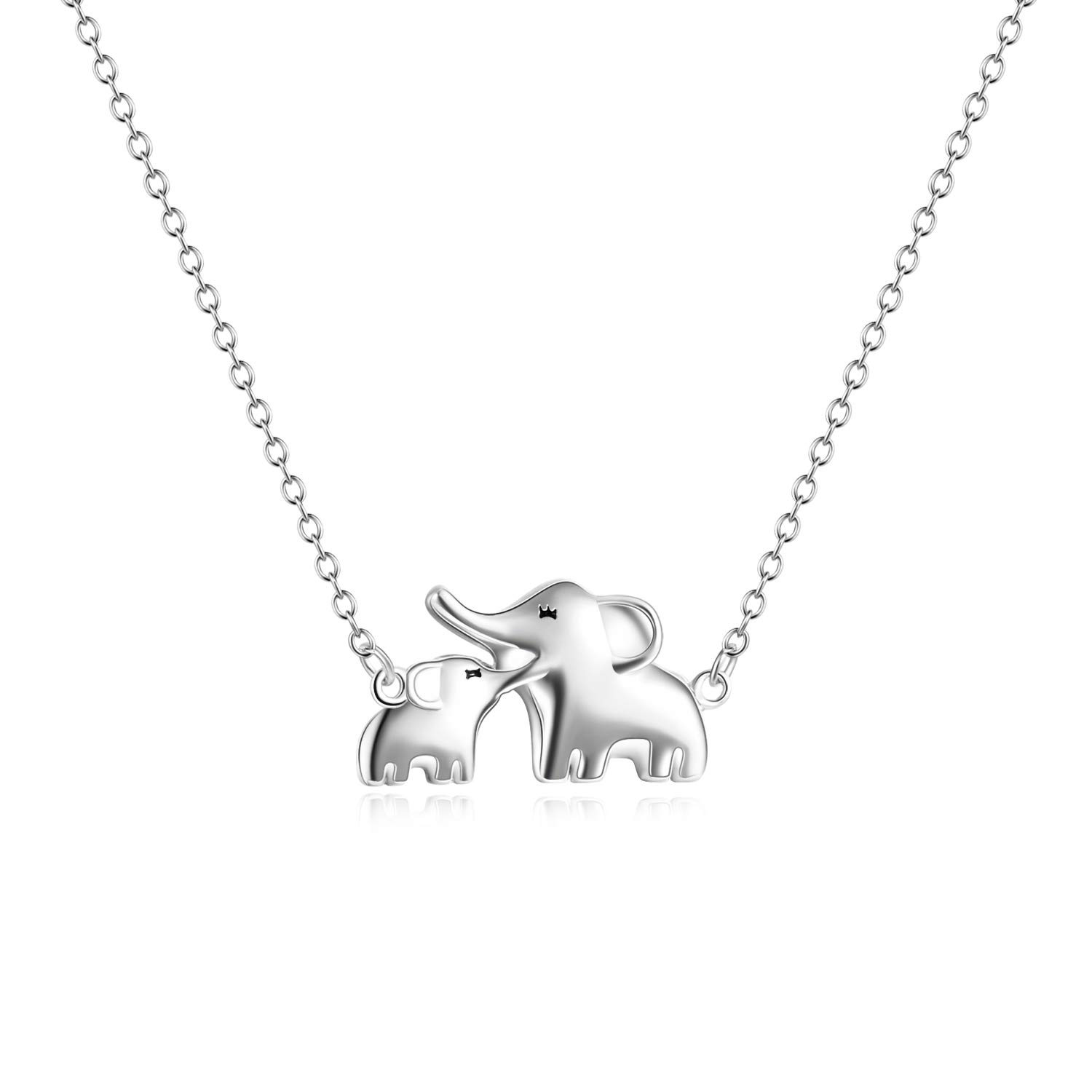 YFN Mother Daughter Necklace Sterling Silver Elephant Necklace Jewellery for Women Mothers Day Gifts for Mum