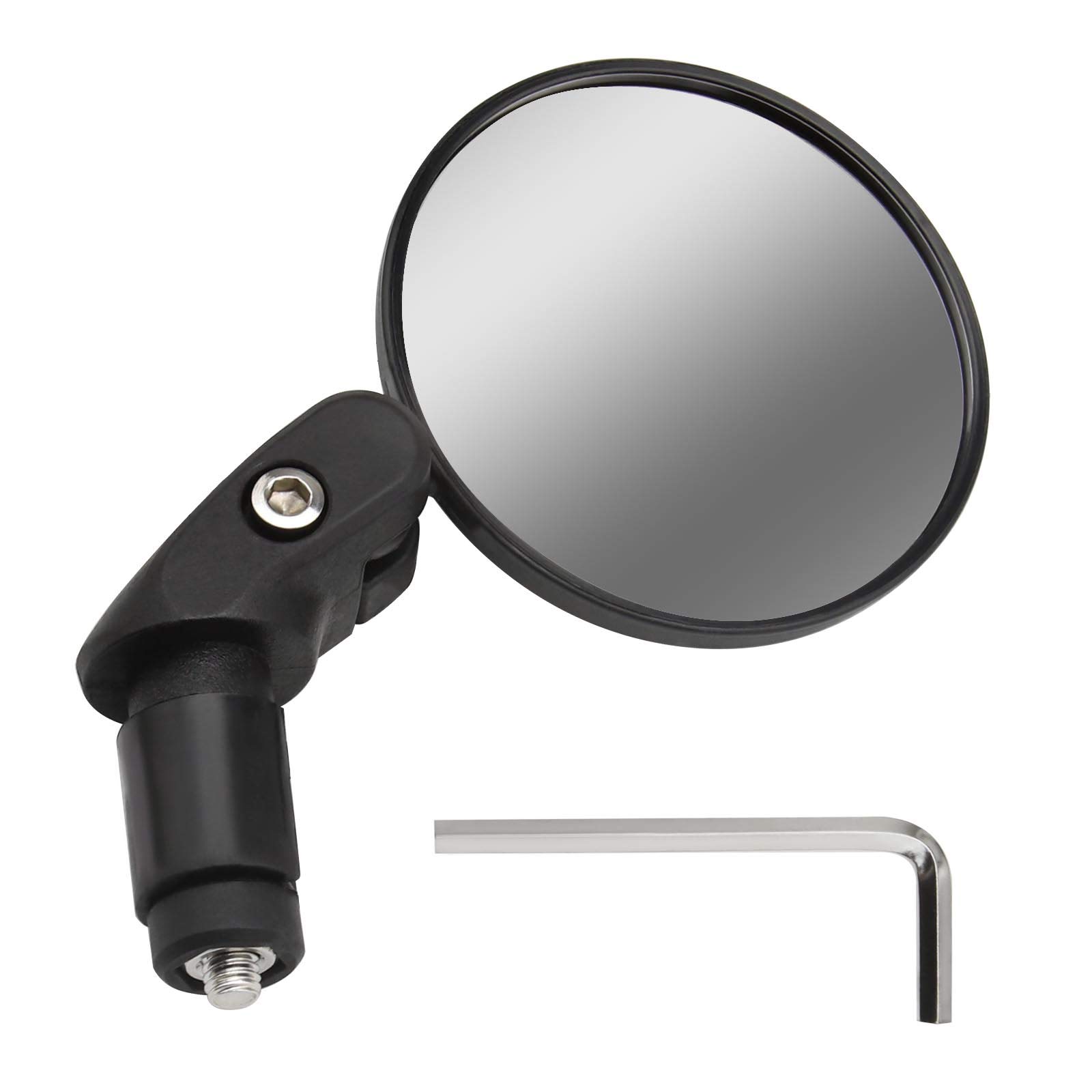 Be In Your Mind Bike Handle Bar End Mirror 360° Rotatable Adjustable Handlebar Rear View Round Convex Mirror with Screws Wrench for Bicycle MTB Road Bike