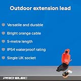 PRO ELEC PEL01008 Mains Extension Lead Outdoor 5m IP54 Orange 1-Gang view 3