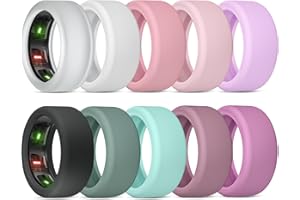 BandRain 10 Pack Cover for Oura Ring Gen 4/4 Ceramic/Oura Gen 3/ULTRAHUMAN Ring AIR, Anti-Scratch Elastic Silicone Protector Case Accessories for RingConn Gen 2/Gen 2 Air Women Men