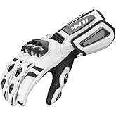 ILM Air Flow Leather Motorcycle Gloves for Men and Women Model-GRC01L (XL, White-Long)