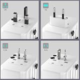 Diswoe Universal Travel Adapter with 2 USB A and 3 USB C Ports view 2